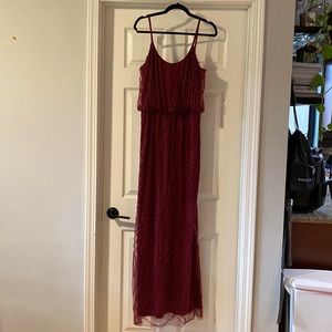 Revelry Gigi Burgundy Geo Beaded Dress Size Medium